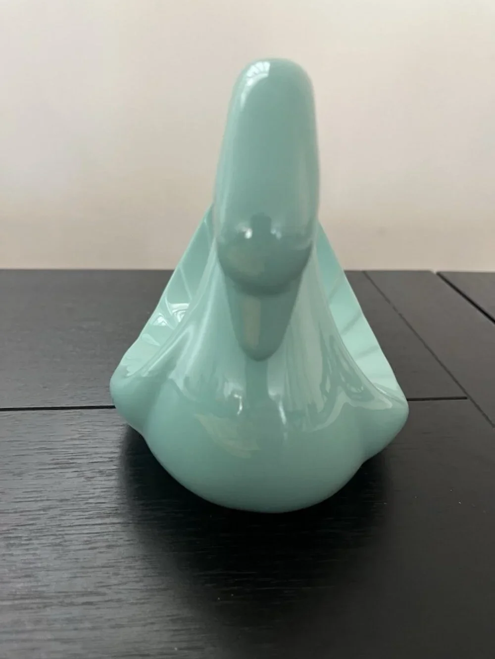 Vintage Aqua Ceramic Swan Towel Holder 80s Retro Bathroom Washcloth Decor 7
